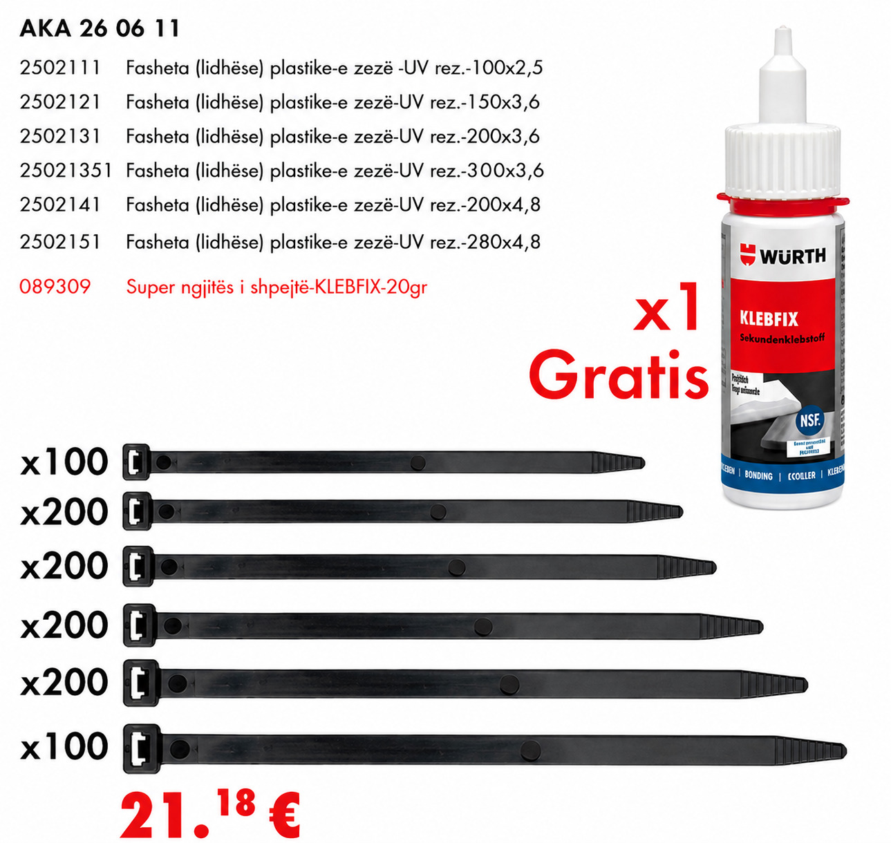 Set Fasheta UV + Super Ngjitës KLEBFIX GRATIS